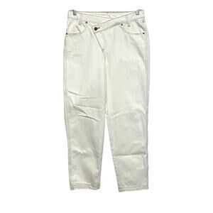 Future Collective Overlap Waist Tapered Leg Jeans Womens 2 Preppy Artsy Eclectic